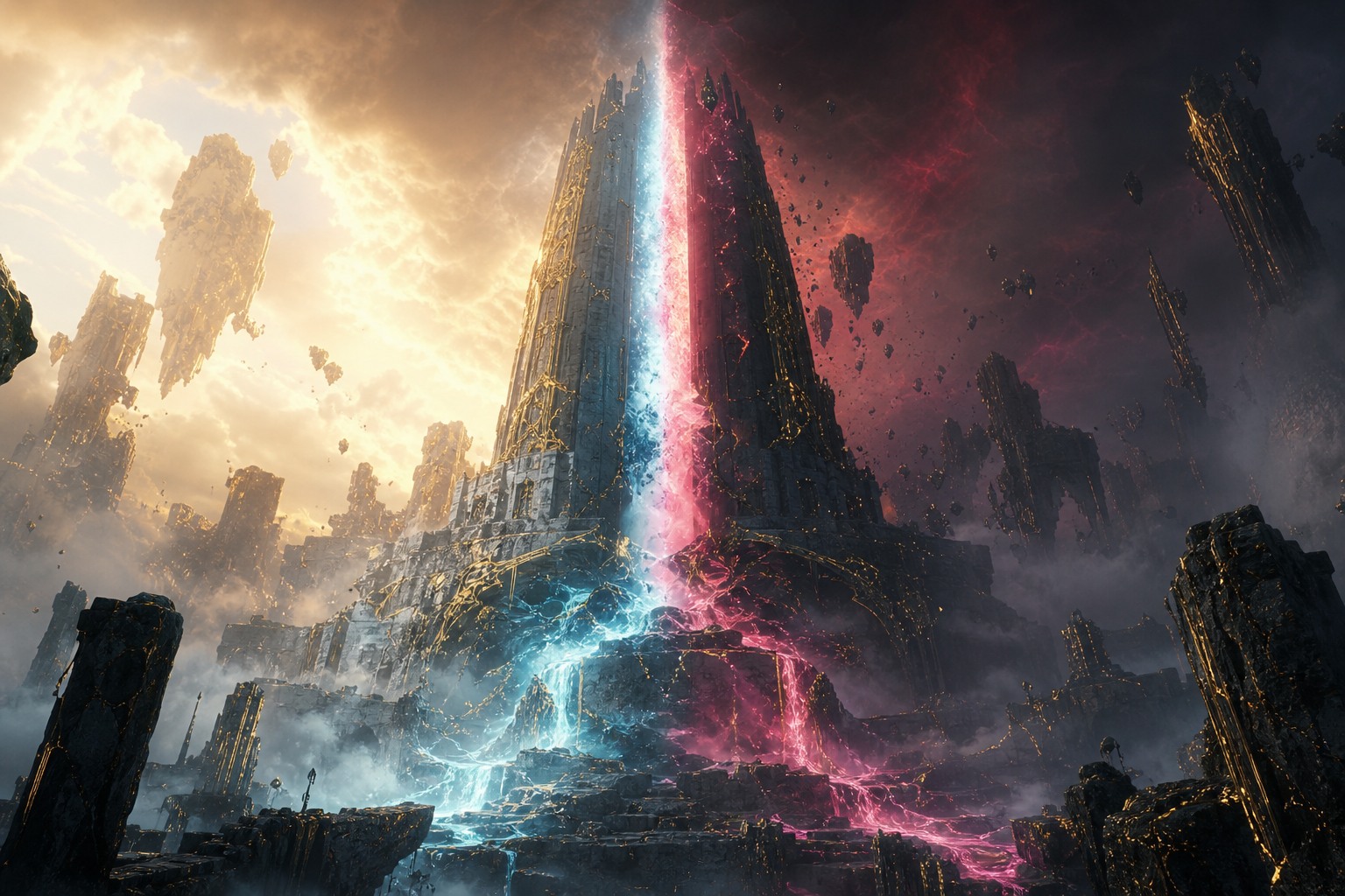 The Tower of Eternity shattered, aether bleeding across Atreia